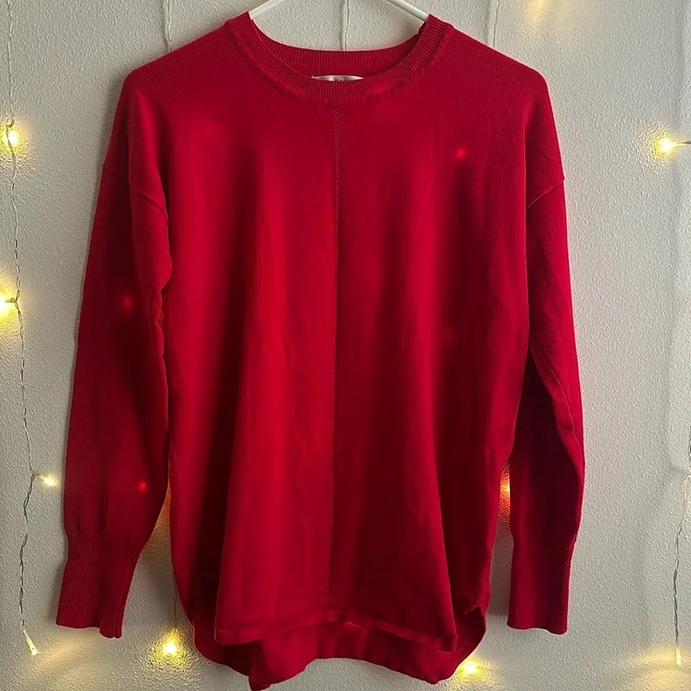 Max Studio Red Long Sleeve Sweater Top ❤️​​​